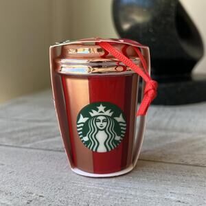 2018 Starbucks Striped Red Cup Ornament (in sleeve)